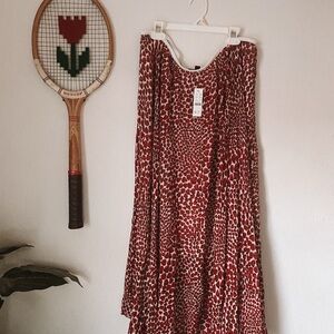 J Crew Gwyneth Strawberry Pleated Skirt